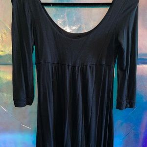 Plain black mid dress